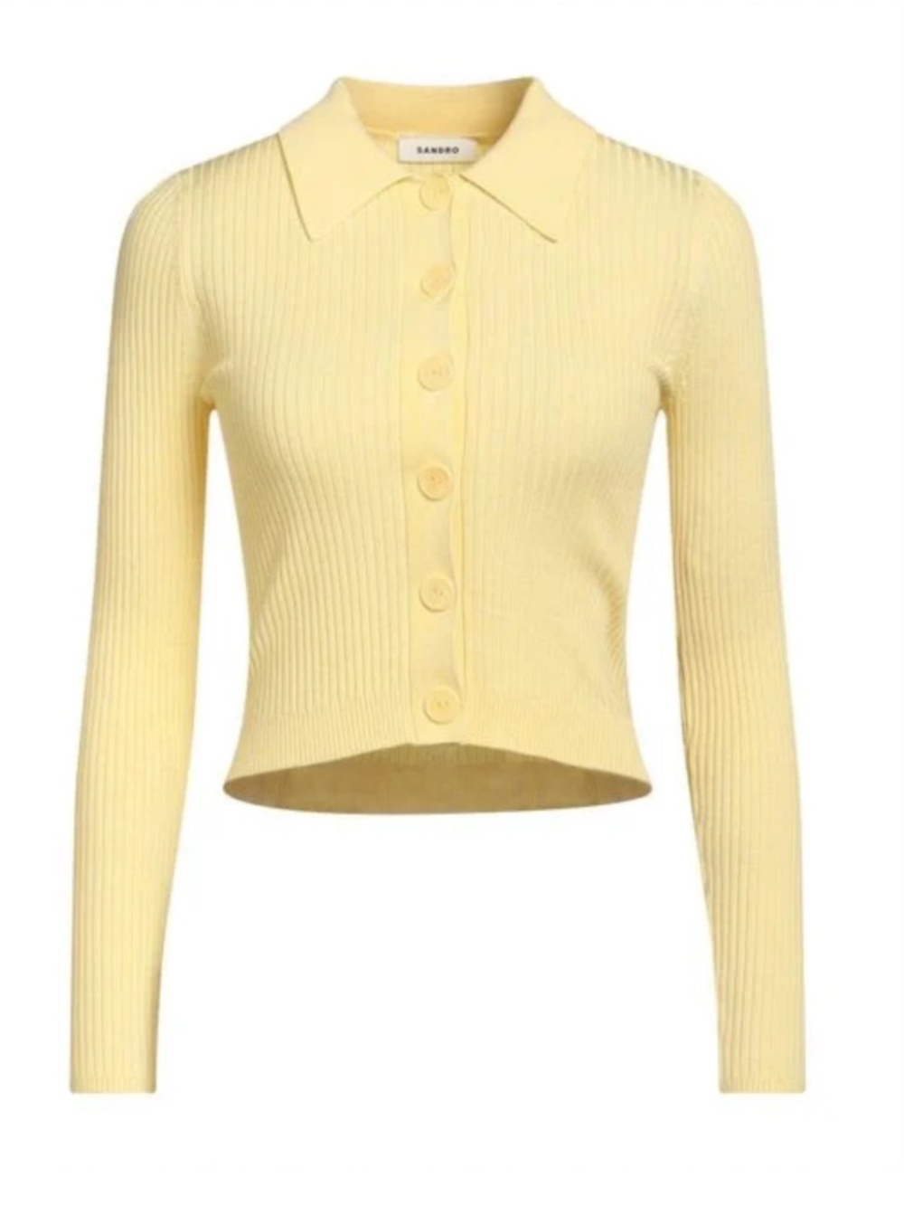 Sandro Ribbed Crop Cardigan